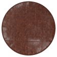 Connor - 34  Round Coffee Table Pouf - Distressed Brown Discount