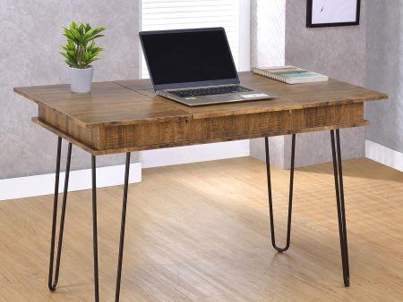 Rustic Amber Writing Desk with 4 Hidden Storages Supply