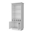 Claire White Glassware Rack Bar Cabinet Fashion