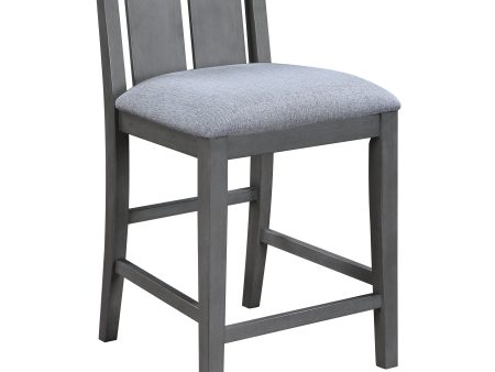 Graham Set of 2 Gray Finish Upholstered Seat 20  Counter Height Chair Online Hot Sale