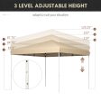 Outsunny 13  x 13  Pop Up Canopy Tent, Instant Sun Shelter, Tents for Parties, Height Adjustable, with Wheeled Carry Bag for Outdoor, Garden, Patio, Parties, Beige on Sale