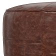 Connor - 34  Round Coffee Table Pouf - Distressed Brown Discount