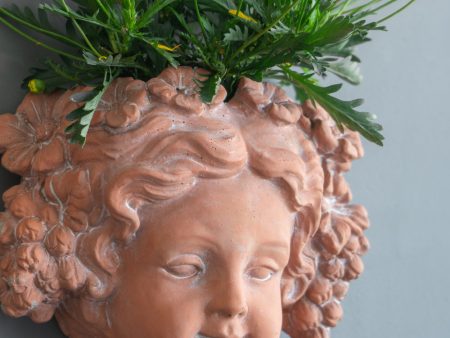 8x4x9  Visage Head Bust Planter, Brown - Home Wall Planter Cheap