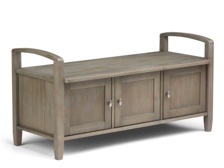 Warm Shaker - Entryway Storage Bench - Distressed Grey Sale