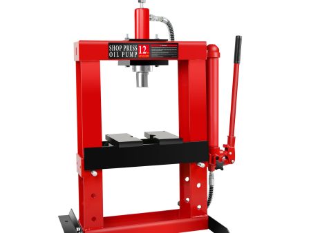 12-Ton Adjustable Benchtop Hydraulic Shop Press for Garage w Stamping Plates & Pressure Gauge, Manual Hand Pump Online