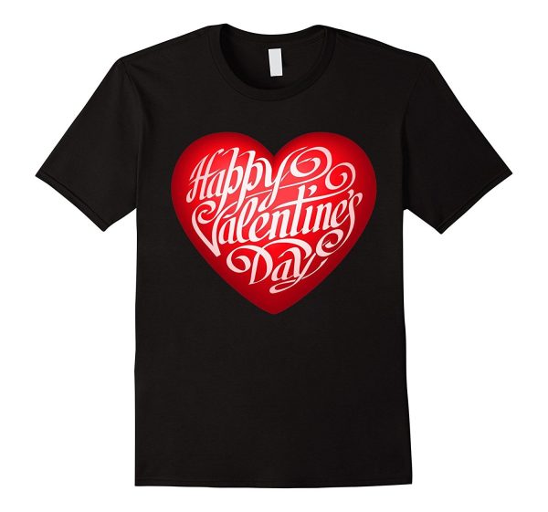 Happy Valentine s Day T-shirt with Big Heart for February 14 Hot on Sale