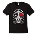 Valentine s Day Skeleton Ribcage With Heart T-Shirt Sale