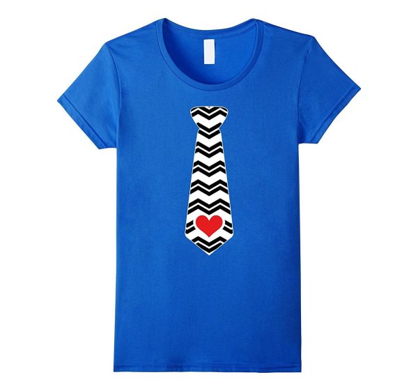 Valentines Day Heart Necktie T-Shirt For Kids & Adults For Cheap