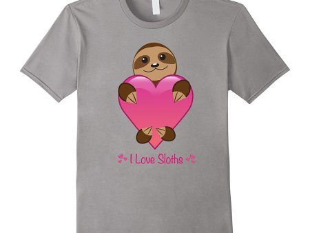 I Love Sloths Tshirt - Perfect Valentines Day Gift T-Shirt For Discount