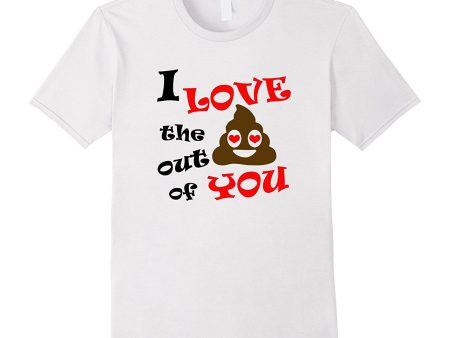 Funny Valentines Day Emoji Poop Gift T-Shirt For Sale