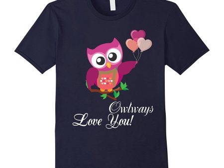 Cute Valentines Day Owl always love you T-Shirt Boys & Girls Online Hot Sale