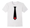 Valentines Day Gift for Men and Boys Tie Pixel Heart T-Shirt on Sale