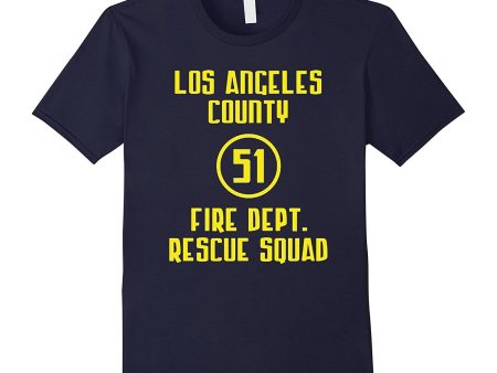 Los Angeles County 51 Fire Dept. Rescue Squad T Shirt Hot on Sale