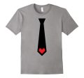 Valentines Day Gift for Men and Boys Tie Pixel Heart T-Shirt on Sale