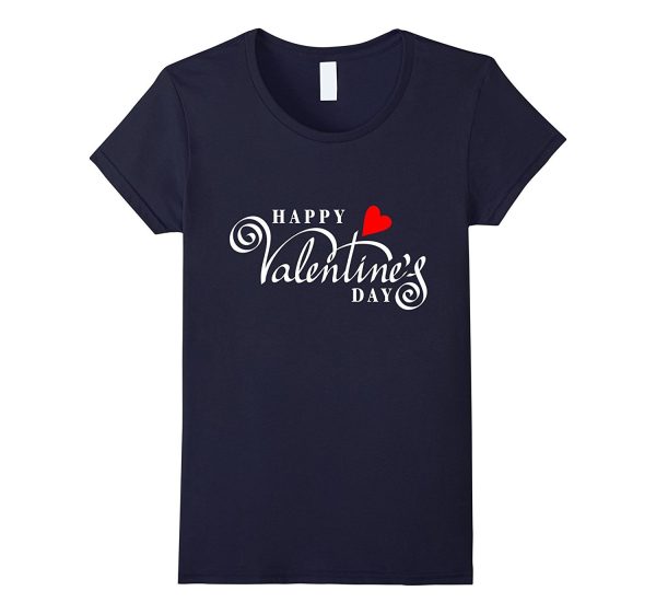 Happy Valentine s Day T-shirt with Cool Cursive Font & Heart Cheap