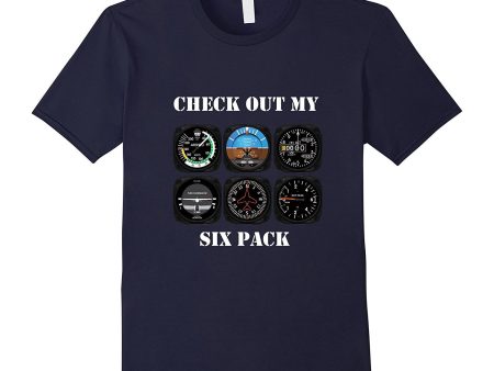 Pilot Aviation Check Out My Six Pack Flying Airplane T-Shirt Online Hot Sale