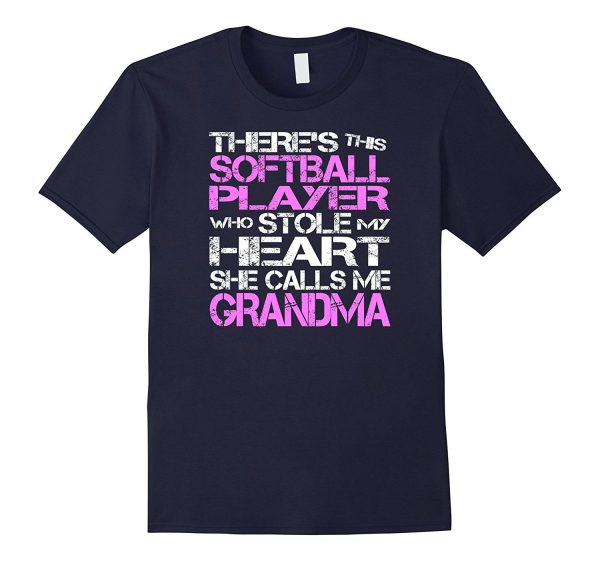 Softball Player Stole My Heart She Calls Me Grandma T-Shirt Cheap