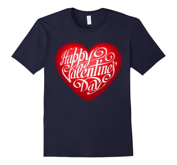 Happy Valentine s Day T-shirt with Big Heart for February 14 Hot on Sale