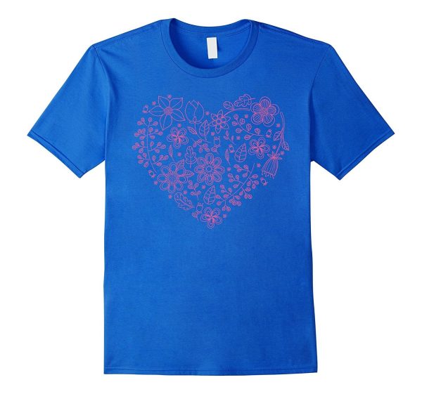 I Love you T shirt Floral Heart Saint Valentine s Day gift Supply