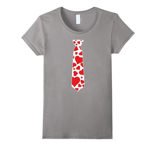 Valentine s Day Hearts Neck Tie T-Shirt For Kids & Adults Online Sale