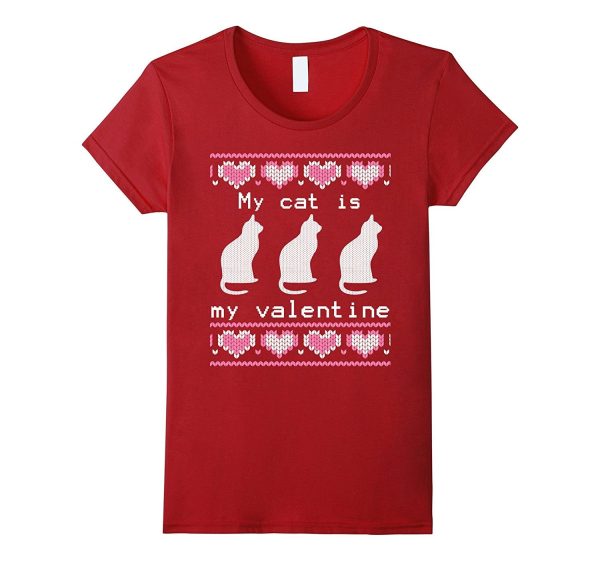 Ugly Valentines Day Sweater My Cat Is My Valentine T-Shirt Online