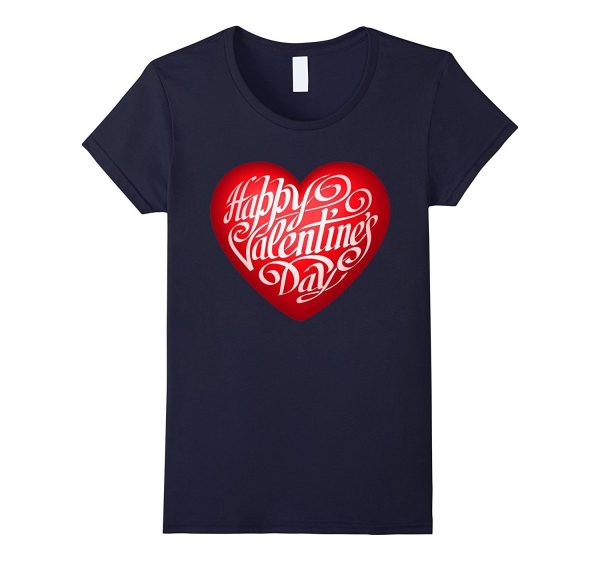 Happy Valentine s Day T-shirt with Big Heart for February 14 Hot on Sale