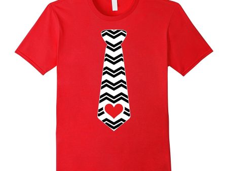 Valentines Day Heart Necktie T-Shirt For Kids & Adults For Cheap