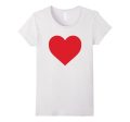 Short Sleeve Red Heart Valentine s Day Shirt Women Girls Top For Discount