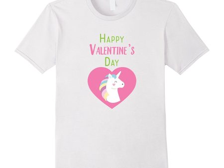 Valentines Day Cute Unicorn T-Shirt for Kids For Discount