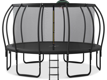 16FT Trampoline for Kids with Upgraded ArcPole and Composite TopLoop for Safety Enclosure, Plus Basketball Board and 12 Ground Stakes, Outdoor Recreational Playset Balance Physical Training Trampoline Sale