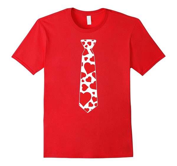 Valentine s Day Hearts Neck Tie T-Shirt For Kids & Adults Online Sale