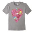 Valentines Day Shirt For Women Girls Love cats Heart Fashion