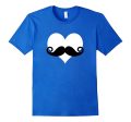 Mustache Heart Valentines Day T-Shirt on Sale