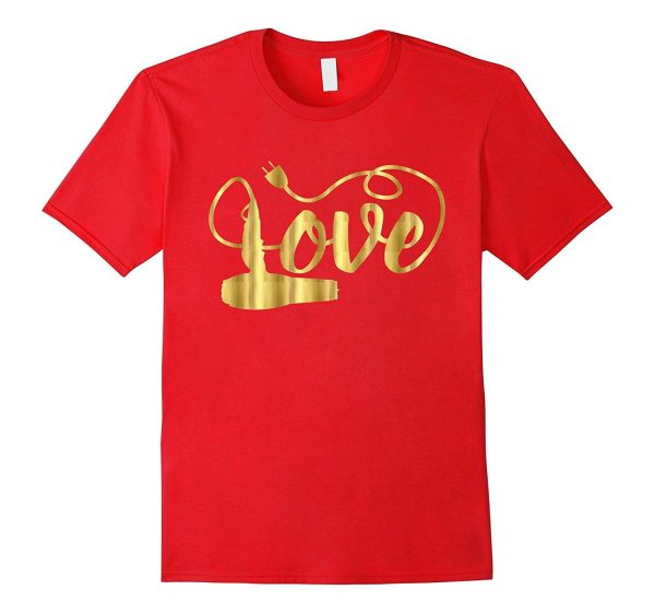 Valentines Day Shirt Love Hair Stylist Hairdresser Gift Gold Online now