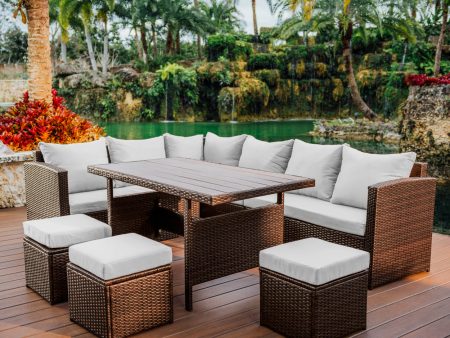 7 Piece Patio Dining Sofa Set Sale