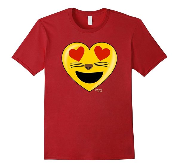 Emoji Heart Valentine s Day Shirt Cat Heart Emoji Shirt Fashion