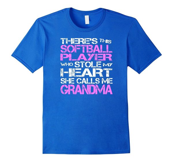 Softball Player Stole My Heart She Calls Me Grandma T-Shirt Cheap