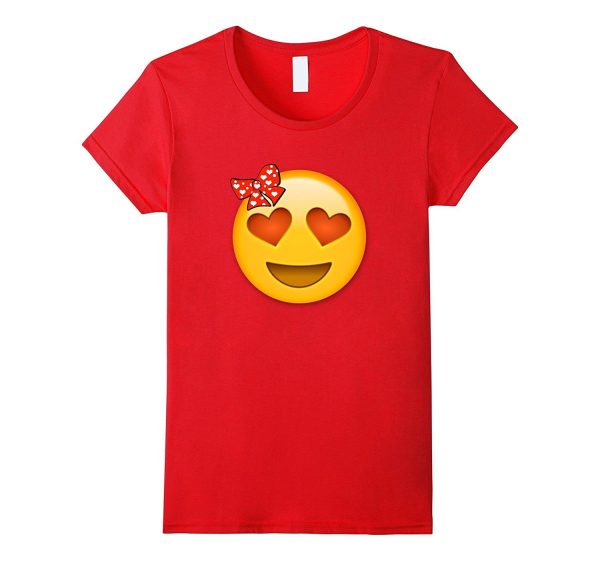 Emoji Shirt Heart Eyes Heart Bow Valentines Day Shirt Kids Supply