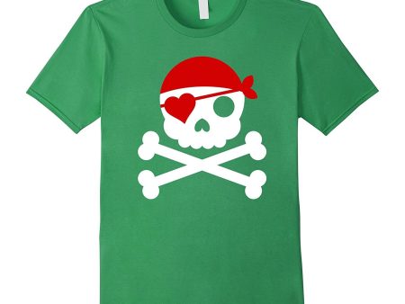 Valentines Day Love Pirate Heart t Shirt - Funny Gift Tee Fashion