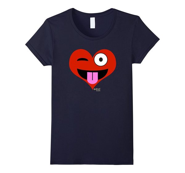 Emoji Red Heart Valentine s Day Shirt Tongue Out Kids Adult Fashion