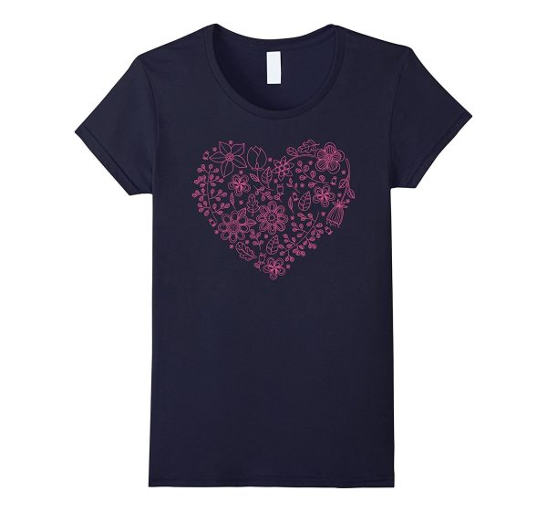 I Love you T shirt Floral Heart Saint Valentine s Day gift Supply