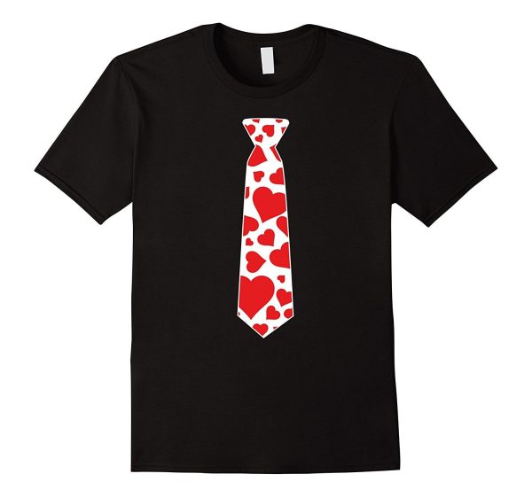 Valentine s Day Hearts Neck Tie T-Shirt For Kids & Adults Online Sale