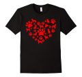 Dog Paw Heart Valentine Tshirt Hot on Sale