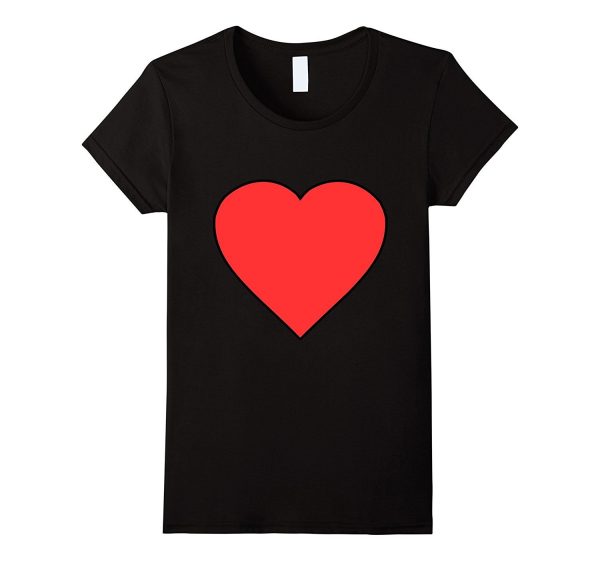 Red Heart Drawing T-Shirt Online Hot Sale