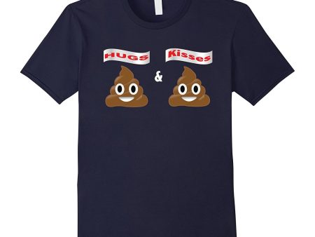 Valentine s Day Shirt Poop Emoji Hugs and Kisses Kids Couple on Sale