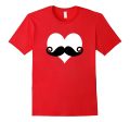 Mustache Heart Valentines Day T-Shirt on Sale