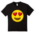 Kids Cute Heart Eyes Emoji Valentine s Day Love Kids Boys T-Shirt Cheap