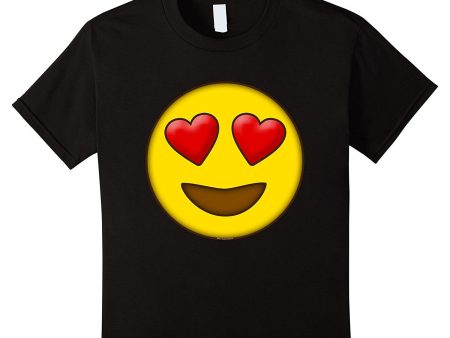 Kids Cute Heart Eyes Emoji Valentine s Day Love Kids Boys T-Shirt Cheap