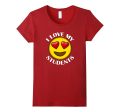 Teacher Emoji Hearts Love My Students Valentines Day T-Shirt Supply