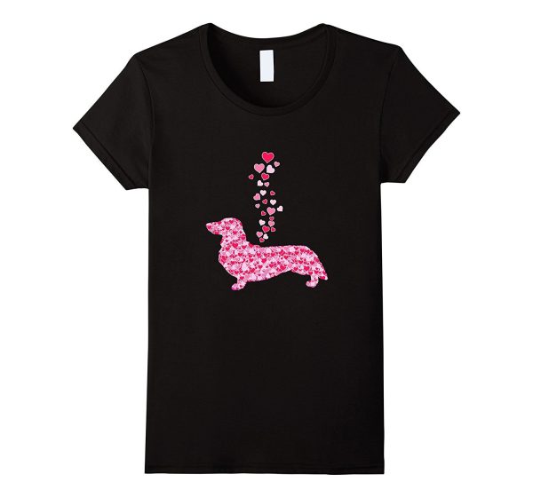 Dachshund Heart T-Shirt Beautiful Artistic Valentine Gift on Sale